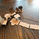 She used glue on a couple of pieces, but almost everything was done with no extra materials.